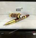 Best Quality Mont blanc Sir Arthur Conan Doyle Rollerball Gold Trim Blue Pen